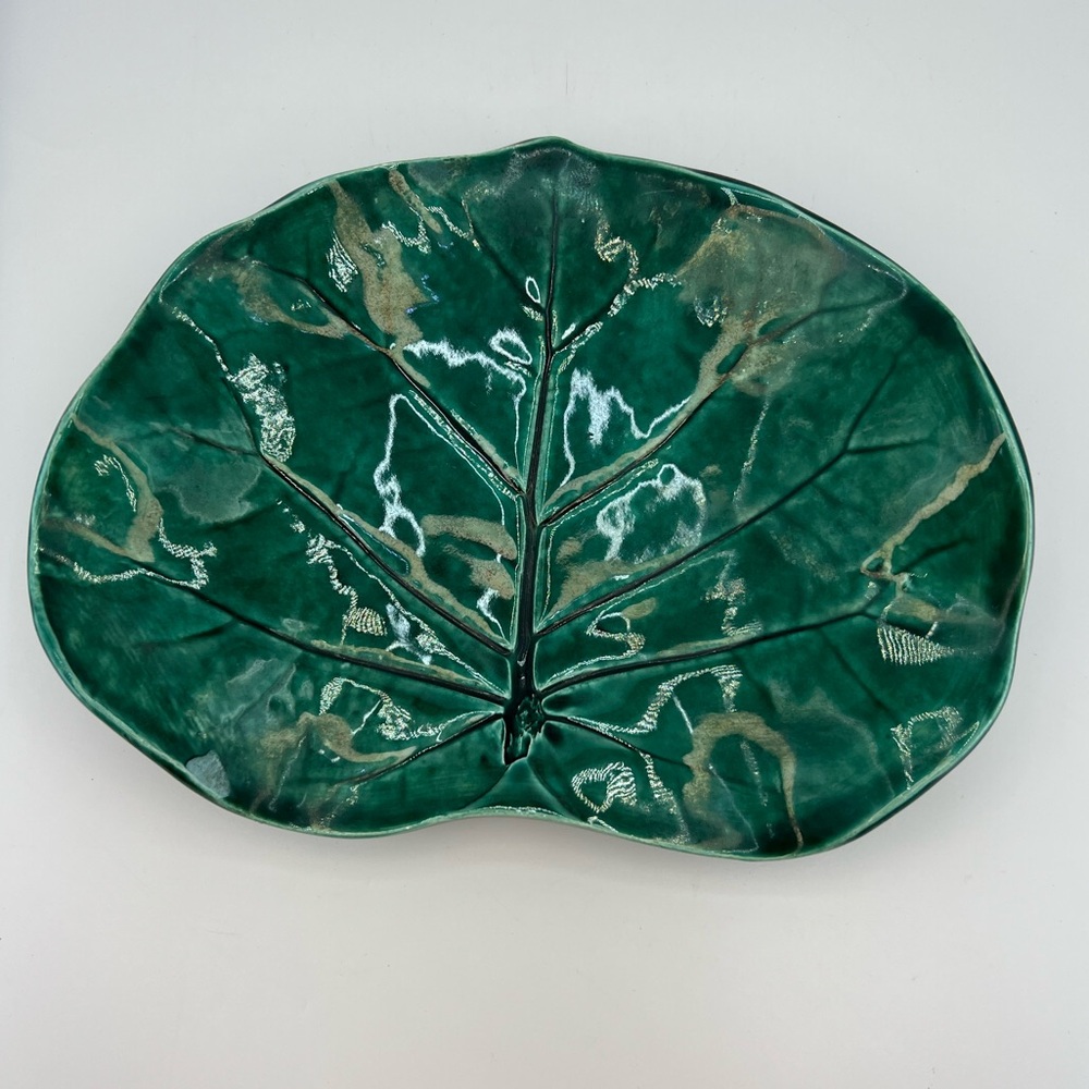 Jessica’s Tileworks Studio Sea Grape Leaf Dish Tray Plate  Made In The Bahamas